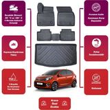 Kia Picanto 2017 Model Bagaj Havuzu+4d Araca Özel Havuzlu Paspas Takımıı Maxii - Siyah