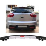 Kia Rio Uyumlu Body Kit Difüzör 4 Çıkış Gri Yuvarlak