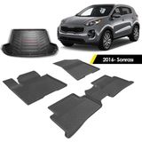 Kia Sportage 2016-2020 4.5D Havuzlu Paspas Ve Rızline 3D Bagaj Havuzu Siyah