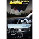 Kıa Sportage (2017-2020) 3D Torpido Koruma Kılıfı - Ön Göğüs Panel Kaplama - Mavi Şerit - Siyah