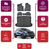 Kia Sportage 2021 Model Bagaj Havuzu+4d Araca Özel Havuzlu Paspas Takımıı Maxii - Siyah