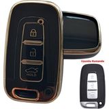 Kia Sportage Rio Soul Optima Sorento Uyumlu Smart Kumanda Kılıfı Oto Anahtarlık 3 Tuşlu Siyah Gold