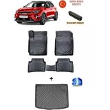Kia Stonic 2017-2025 Yılları Arası (Eski Kia Logolu) Uyumlu 3D Havuzlu Paspas Ve Bagaj Havuzu Seti Asma Koku Ve Numaratör Hediyeli