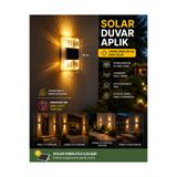 kialed 2'Li 5W Solar LED Duvar Aplik Günışığı Güneş Enerjili Dış Mekan Bahçe Balkon Duvar Lambası