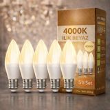 Kialed Ilık Beyaz Mum Ampul 5'li 8W E14 – 4000K