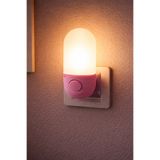 kialed Pembe Gece Lambası LED Priz Tipi Gün Işığı Beyaz Işık 2 Modlu Bebek Çocuk Gece Lambası