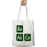 Kibar Ol Periodic Table Be Nice Iki Tarafı Kalıcı Baskılı Yıkanabilir Okul Plaj Omuz Bez Çantası