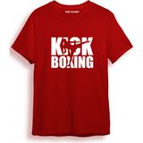 Kick Boks Fighter Baskılı Tişört Kickvboxing T-Shirt KBOXING8101 - XL - Kırmızı