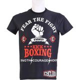 Kick Boks Tişört Slim Fit Likralı Kumaş - Siyah
