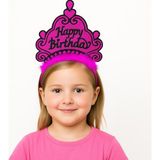 Kick Shop Fuşya Happy Birthday Prenses Tacı – Doğum Günü Taç Aksesuarı