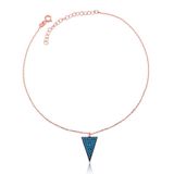 KİCKSHOP 925 Ayar Gümüş Rose Mavi Üçgen Halhal BR0460591