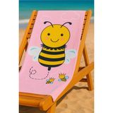 Kidaxi Arı Desenli Plaj Havlusu 70X150 - Pembe