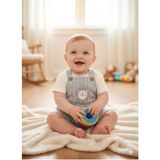 Kidaxi Çizgili Dokuma Salopet Tişört Takım 3-6/6-9/9-12/18-24AY - Mavi