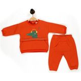 Kidaxi Erkek Bebek Timsah Desenli Eşofman Takım 3-6/6-9/9-12/18-24 Ay - 1,5 - 2 Yaş - Kiremit