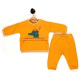 Kidaxi Erkek Bebek Timsah Desenli Eşofman Takım 3-6/6-9/9-12/18-24 Ay - 6 - 9 Ay - Hardal