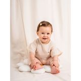 Kidaxi KD53403 – Şile Bezi Nakışlı Bluz & Pantolon Takım (6-36 Ay) - Somon - 9 - 12 Ay
