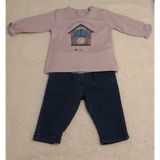 Kidaxi Kız Sweatshirt Pantolon Takım - 6 - 9 Ay - Açık Lila