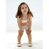 Kidaxi Müslin Çiçek Desenli Salopet 3-6/6-9/9-12/18-24AY - Camel - 18 - 24 Ay