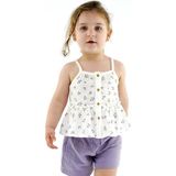 Kidaxi Müslin Ip Askılı Bluz Şort Takım - Lila - 9 - 12 Ay
