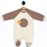 Kidaxi Reglan Kol 3 Iplik Patikli Bebek Tulum - 1 - 3 Ay - Kahverengi