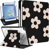 Kidcube iPad 5./6. Nesil Kılıf, iPad Air 1./2. Nesil için, iPad Pro 9.7 İnç Kılıf Kadın Kız için Kalem Tutuculu Sevimli Folyo Kapak Kız Çiçeği Çiçekli Dönen Stand Kılıfları 2018/2017