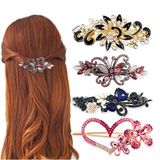 Kiddale 4 Paket Kalp Şekilli Kristal Kelebek Çiçek Vintage Saç Tokası Tavus Kuşu Yapay Elmas Fransız Saç Tokası Gelin Düğün Resmi Etkinlik Takı Aksesuarları Kadınlar Kızlar için