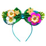 Kiddale Hawaii Saç Bantları, Tropikal Çiçek Saç Bandı, Kızlar Kadınlar için, Pullu Fare Kulak Çiçek Saç Aksesuarları Kostüm Cosplay Başlık Doğum Günü Prenses Yaz Luau Parti Tatil Süslemeleri için