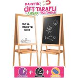 Kiddico Toys Dıytoy Ahşap Yazı Tahtası Manyetik Özellikli Çift Taraflı