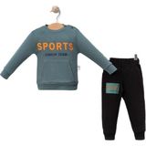 Kıddımax Baby 227CH Erkek Bebek Sport Baskılı Petrol Eşofman Takımı - 18 - 24 Ay