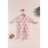 Kidello Kız Bebek Tulum Papatyalı Patikli - Pudra - 1 Ay