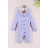 Kidello Mavi Erkek / Kız Bebek Kışlık Uyku Tulumu Welsoft Astarlı Triko Tulum 6-9AY 9-12AY 12-18AY - 6 - 9 Ay