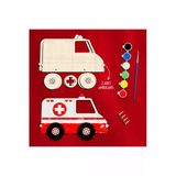 Kidewo Ahşap Ambulans Boyama Ve Oyun Seti – Kendin Yap Akrilik Boya İle Çocuk Etkinlik Kiti