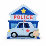 Kidewo Polis Arabası Karakol Ahşap Boyama Etkinlik Set Eğitici Çocuk Aktivite Fırça Akrilik Boya Kreş Okul