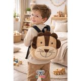 KidHug Aslan Nakışlı Yumuşak Peluş Çanta Anaokulu – Kreş Çantası 0–8 Yaş Çocuk Sırt Çantası Okul Öncesi
