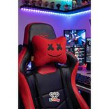 Kidhug Gamer Yumuşacık Peluş Koltuk Yastığı Lastikli – Boyun Destek Minderi, Araç & Oyuncu Koltuğu Uyumlu - Kırmızı