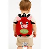 Kidhug Inek Peluş Sırt Çantası – 0-8 Yaş Kreş ve Anaokulu Çocuk Çantası [ Okul Öncesine Uygun ] Unisex - 1 Adet - Kırmızı