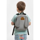 KidHug [ Istediğiniz Ismi Yazıyoruz ] Gri Köpek Çantalı Çocuk Sırt Çantası – 3D Peluş Kulaklı 27cm Kreş Anaokulu Çantası