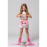 KidHug Omuz Çantası Ayıcık Yüz Nakışlı Peluş Yumuşacık Pembe/Bej/Kahverengi Seçenekleriyle