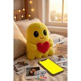 KidHug Sarı Hayalet Figürlü Peluş Yastık – Snapchat Benzeri Hayalet Sevgiliye Hediye 40 CM Kalpli/Kalpsiz