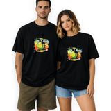 Kidilia Tenis Topu Görselli Unisex Bisiklet Yaka Tasarım Tshirt - Beden: Xlrenk: Siyah