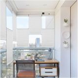Kidmex Yapıştırma Sistem Cam Balkon Perdesi Beyaz Plise Perde Delik Yok - Ofis Perdesi - Mutfak Perdesi