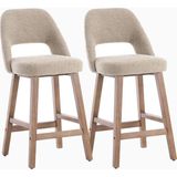 Kidol & Shellder 67 cm Ahşap Siyah Bar Sandalyesi Seti 2'li - Kahverengi