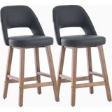 Kidol & Shellder 67 cm Ahşap Siyah Bar Sandalyesi Seti 2'li