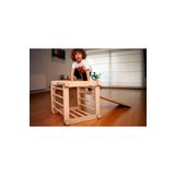 Kidoppo Montessori Ahşap Aktivite Küpü Ve Merdiven Rampa| Denge Ve Tırmanma Küpü | Ahşap Denge Ve Aktivite Oyuncağı