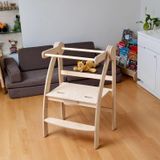 Kidoppo Öğrenme Kulesi | Katlanabilir Özellikli Montessori Ikiz Yardımcı Kule | Ikiz Ahşap Öğrenme Kulesi
