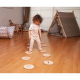 Kidoppo Sayı Baskılı Adım Taşı Step Stone | Çocuklar Için Nehir Taşı ve Ahşap Aktivite Basamak Taşı