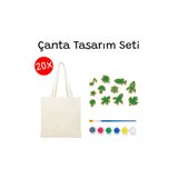KİDOSE 20'li Çanta Tasarım Etkinlik Seti - Sınıf Etkinlik/Aktivite - Baskı Kalıbı Hediye!