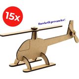 Kidose Okul Öncesi Ahşap Helikopter Yapım Seti | Eğitici Stem Oyuncağı - Çok Renkli