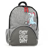 Kids A More Byc Dino Deri Detaylı Erkek Çocuk Sırt Çantası Gri Gri 40x30x11