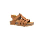 Kids A More Luve Taba Tek Cırtlı Püsküllü Deri Unisex Çocuk Sandalet